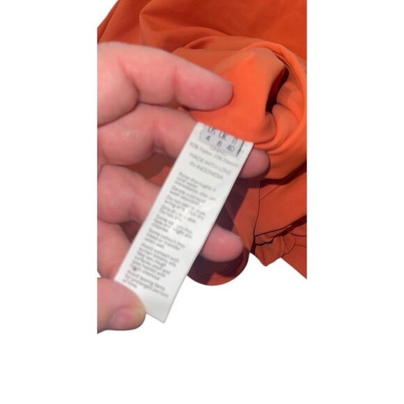 PEGGY HARTANTO Women's Size 4 Orange Cutout Side Tie Swimsuit One Piece READ - Picture 9 of 10